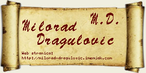 Milorad Dragulović vizit kartica